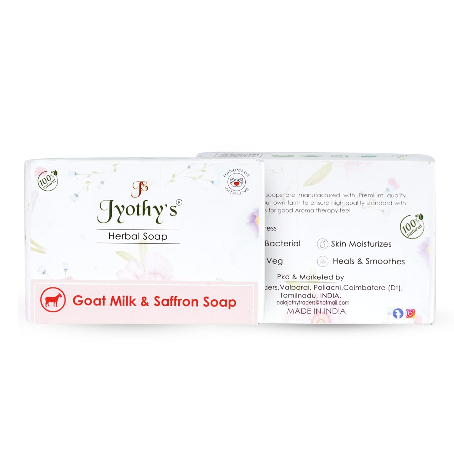 Jyothys Goat Milk Saffron Soap - 100Gms